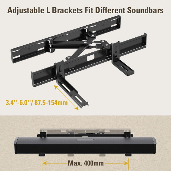 Mounting Dream Soundbar Mount Shelf, Sound Bar Mount Under TV with Ful