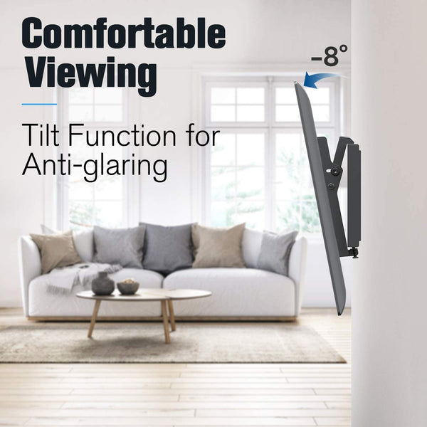 tilting tv mount with 8° of tilting for anti-glaring