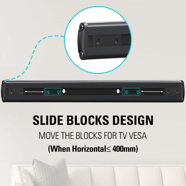 slide design moves the blocks for TV VESA less than 400mm