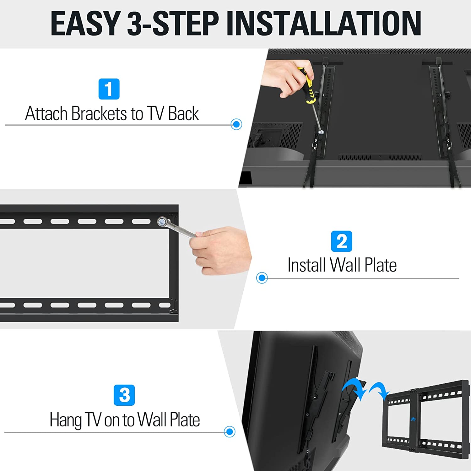 it is easy to install the tilting TV  mount