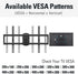 vesa mount for VESA from 200×100 to 600×400