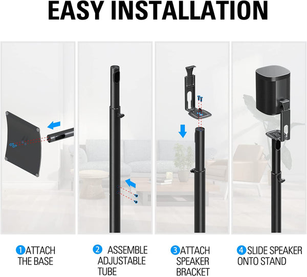 2 install speakers to the stand in 4 steps