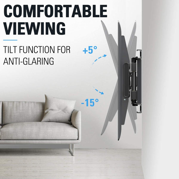 large TV wall mount with tilting for comfortable viewing