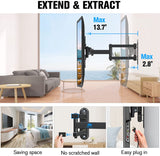extendable TV mount extends or retracts the TV for cable managemeng or saving space