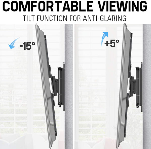 TV swivel mount tilts the TV up or down for comfortable viewing