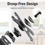 droop-free design ensures smooth rotation