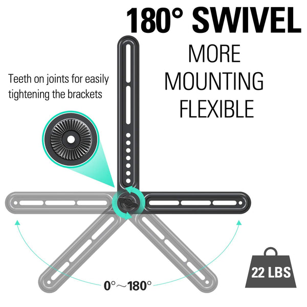 soundbar bracket loads up to 22 lbs.