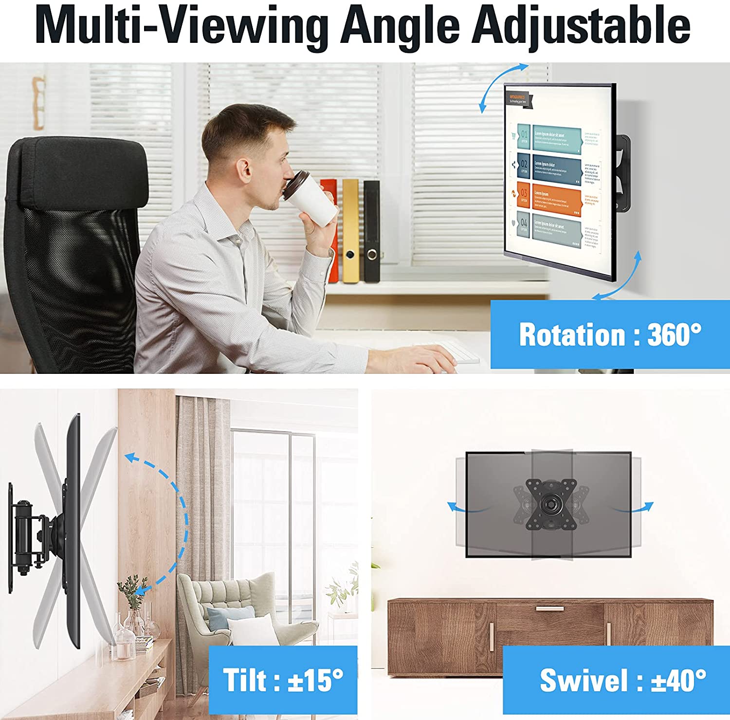 rotatable TV mount for multi-viewing angle
