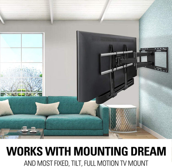 hang the TV up with a full motion TV mount in the living room