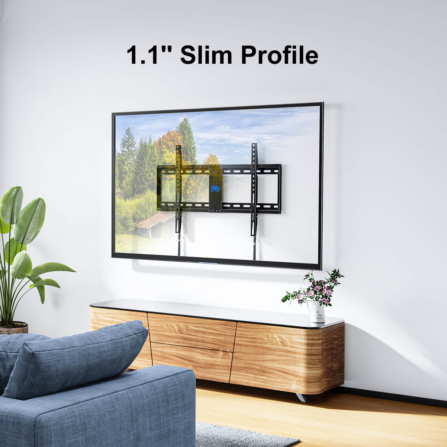 fixed tv mount with a slim 1.1'' low profile