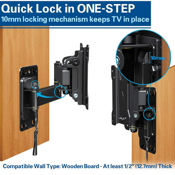 flat screen tv wall mount bracket with locking feature