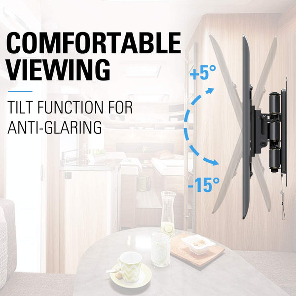 tilt 5° forward and 15° backward to reduce glare