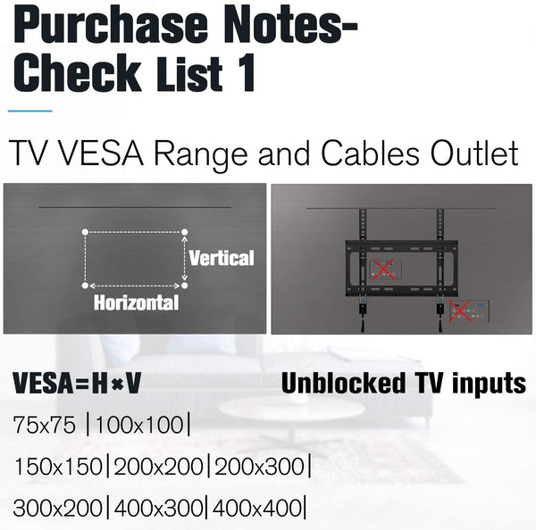 32 inch TV wall mount for VESA 200x200 300x300 400x400 
