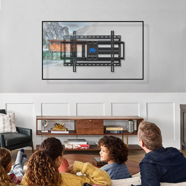 full motion tv mount in the living room