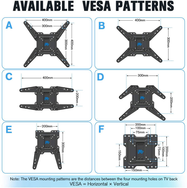 VESA 200x200 300x300 400x400 TV wall mount