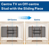 center the TV on off-center stud with the sliding design
