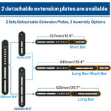 Soundbar wall mount with 2 detachable extension bar for different soundbars